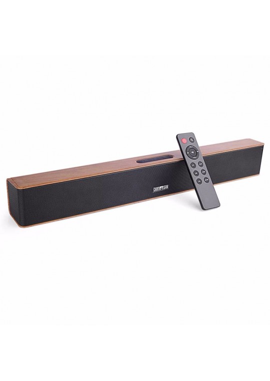 Wooden Bluetooth Soundbar 24W 2.0 Channel Loudspeaker Portable Stereo 3D Surround TF Speaker Aux in USB for PC Home Theatre